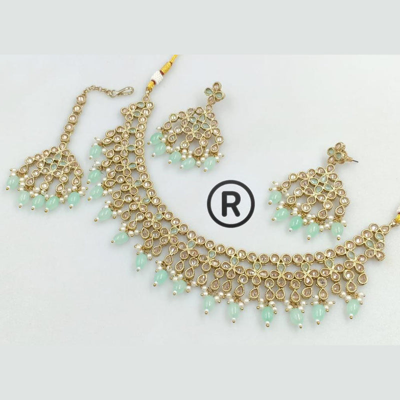 Manisha Jewellery Gold Plated Crystal Stone And Beads Necklace Set