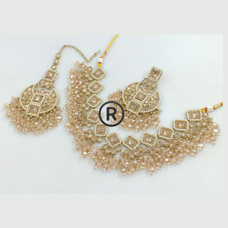 Manisha Jewellery Gold Plated Crystal Stone And Beads Necklace Set