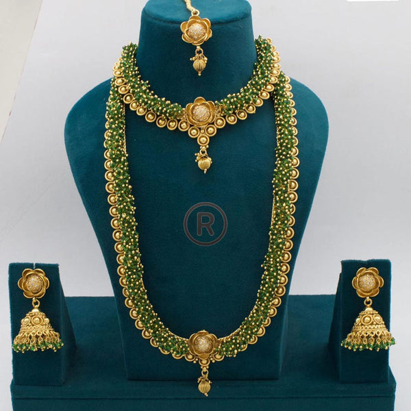 Manisha Jewellery Gold Plated Beads Double Necklace Set