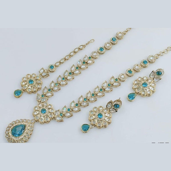 Manisha Jewellery Gold Plated Crystal Stone Long Necklace Set