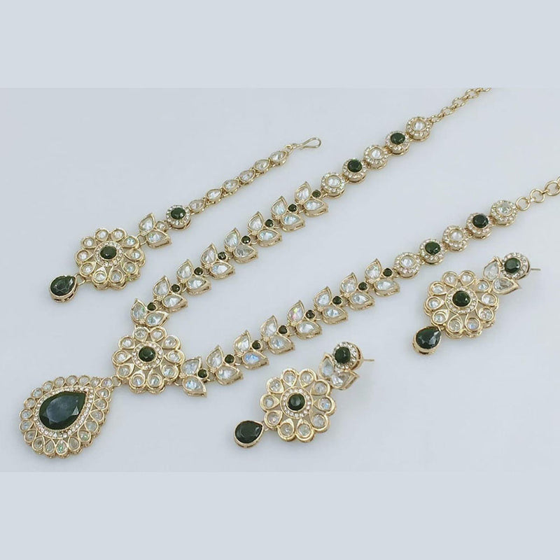 Manisha Jewellery Gold Plated Crystal Stone Long Necklace Set