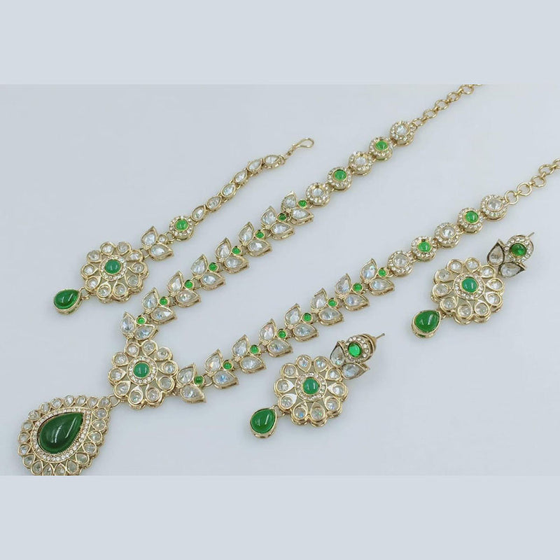 Manisha Jewellery Gold Plated Crystal Stone Long Necklace Set