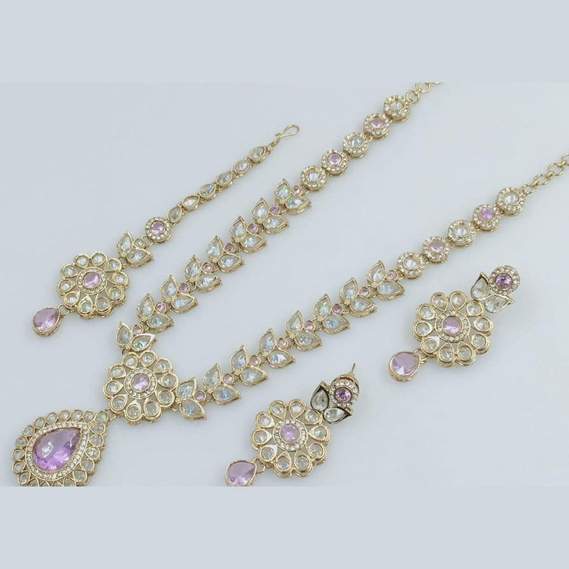 Manisha Jewellery Gold Plated Crystal Stone Long Necklace Set