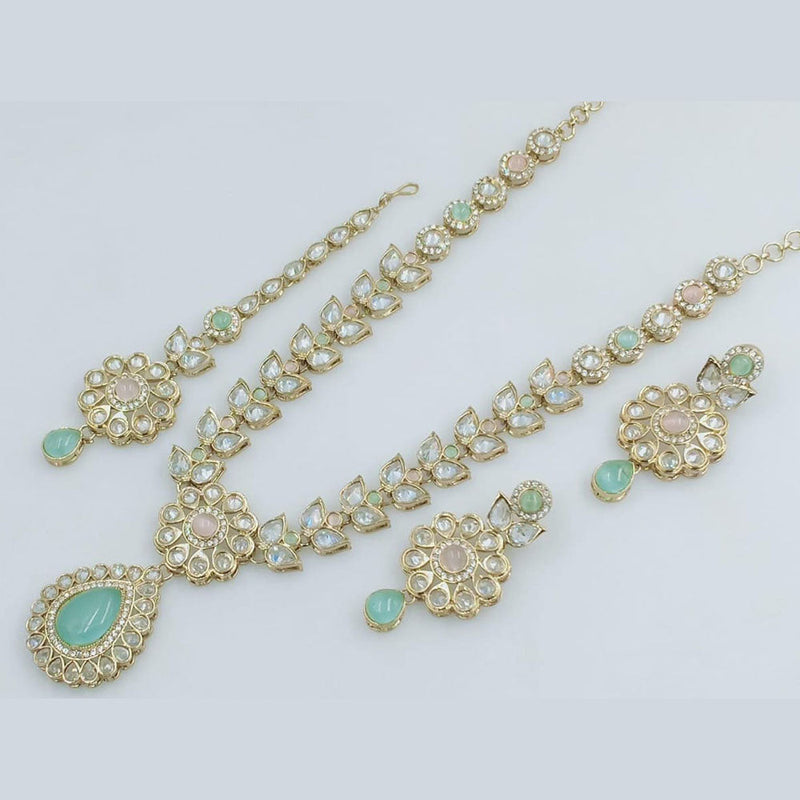 Manisha Jewellery Gold Plated Crystal Stone Long Necklace Set