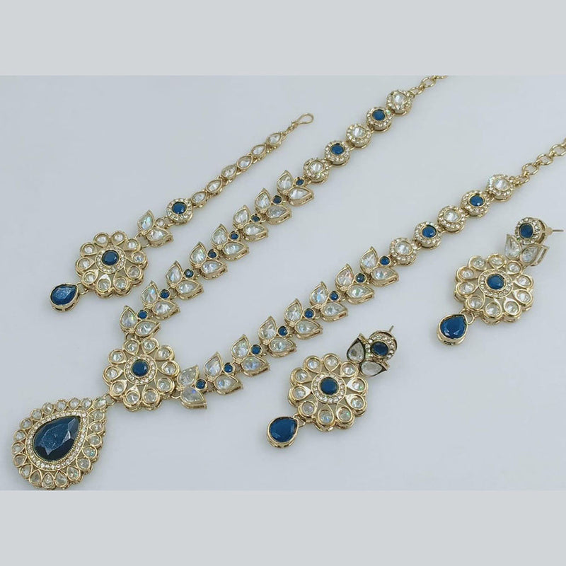 Manisha Jewellery Gold Plated Crystal Stone Long Necklace Set