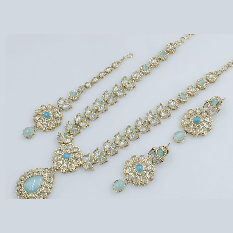 Manisha Jewellery Gold Plated Crystal Stone Long Necklace Set