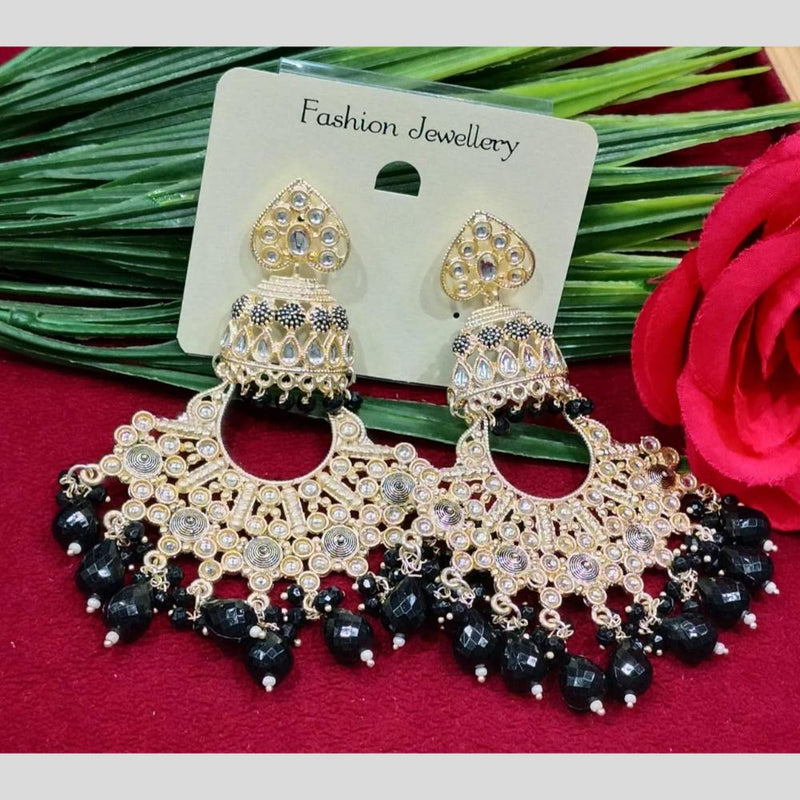 Manisha Jewellery Gold Plated Kundan Stone And Beads Meenakari Dangler Earrings