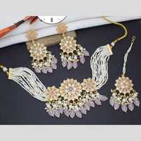 Manisha Jewellery Gold Plated Kundan Stone And Beads Choker Necklace Set