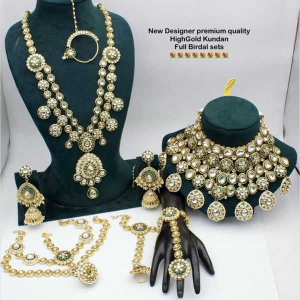 Manisha Jewellery Gold Plated Kundan Stone Meenakari Bridal Set