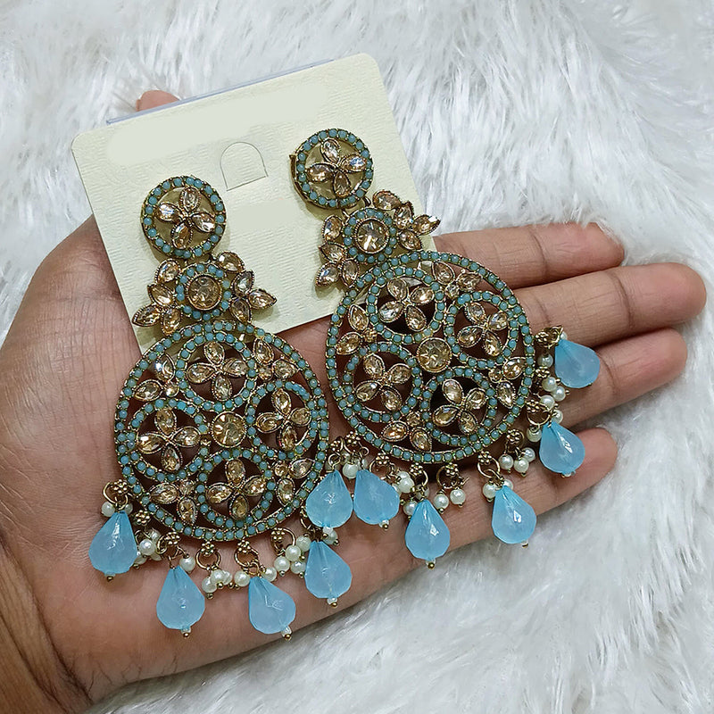 Manisha Jewellery Gold Plated Crystal Stone And Pearls Dangler Earrings