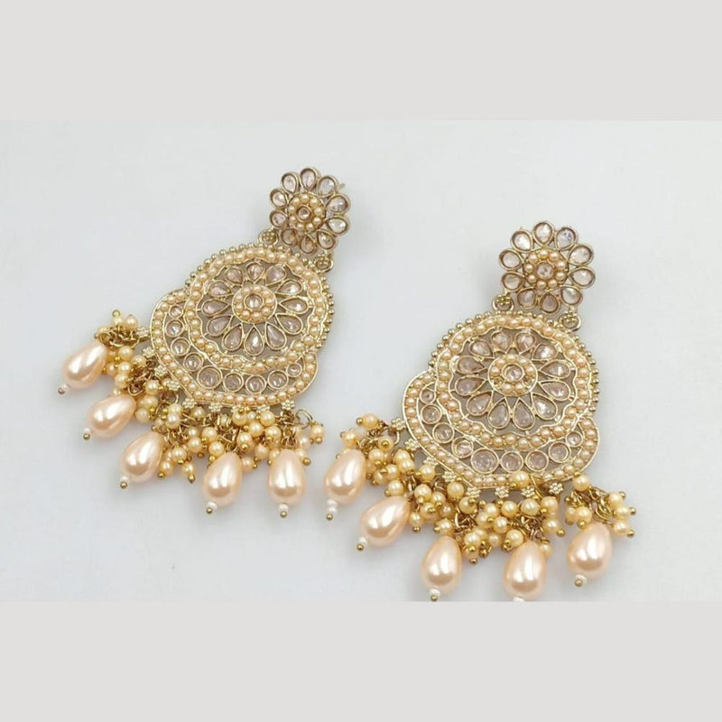 Manisha Jewellery Gold Plated Crystal Stone And Pearls Dangler Earrings