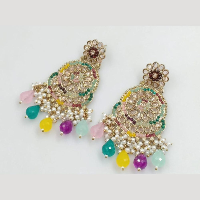 Manisha Jewellery Gold Plated Crystal Stone And Pearls Dangler Earrings