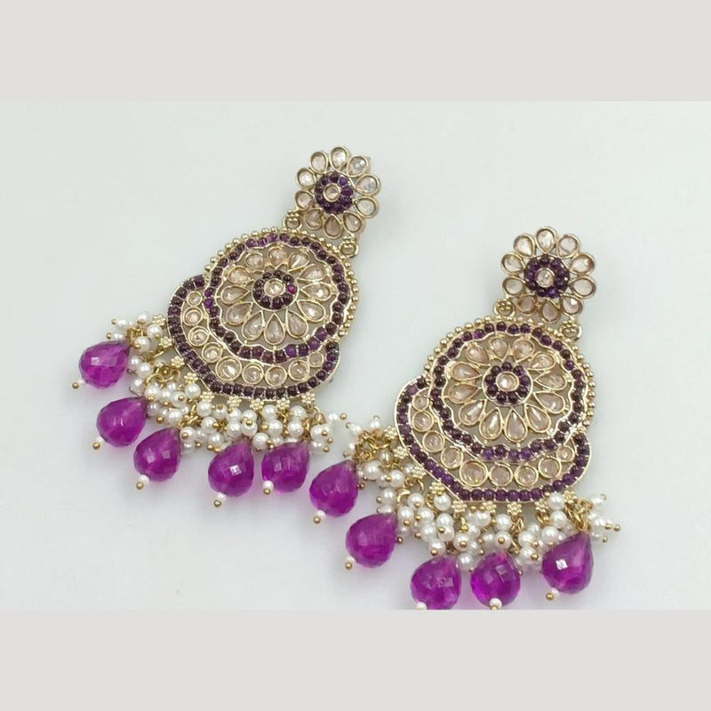 Manisha Jewellery Gold Plated Crystal Stone And Pearls Dangler Earrings