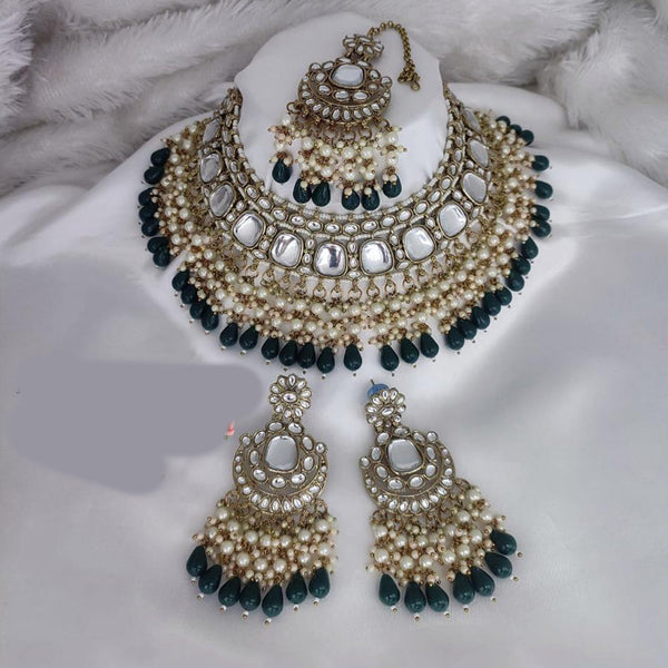 Manisha Jewellery Gold Plated Kundan Stone And Beads Necklace Set