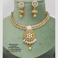 Manisha Jewellery Gold Plated Pota Stone Necklace Set