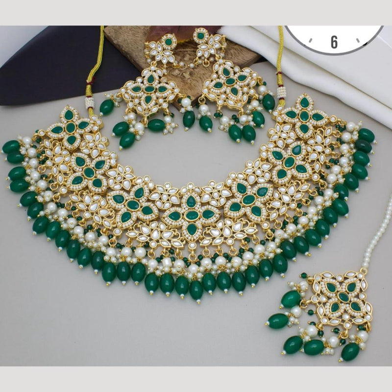 Manisha Jewellery Gold Plated Kundan Stone And Pearls Necklace Set