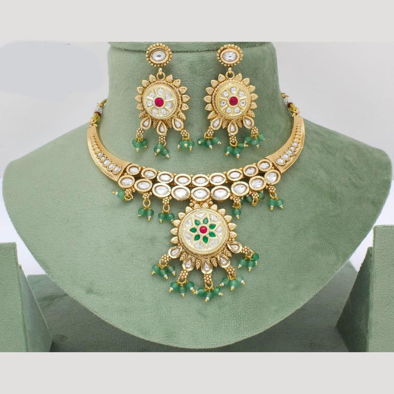 Manisha Jewellery Gold Plated Kundan Stone And Pearls Necklace Set