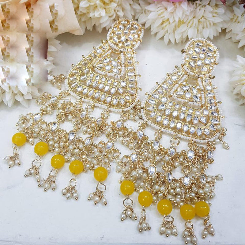 Manisha Jewellery Gold Plated Kundan Stone And Pearls Dangler Earrings