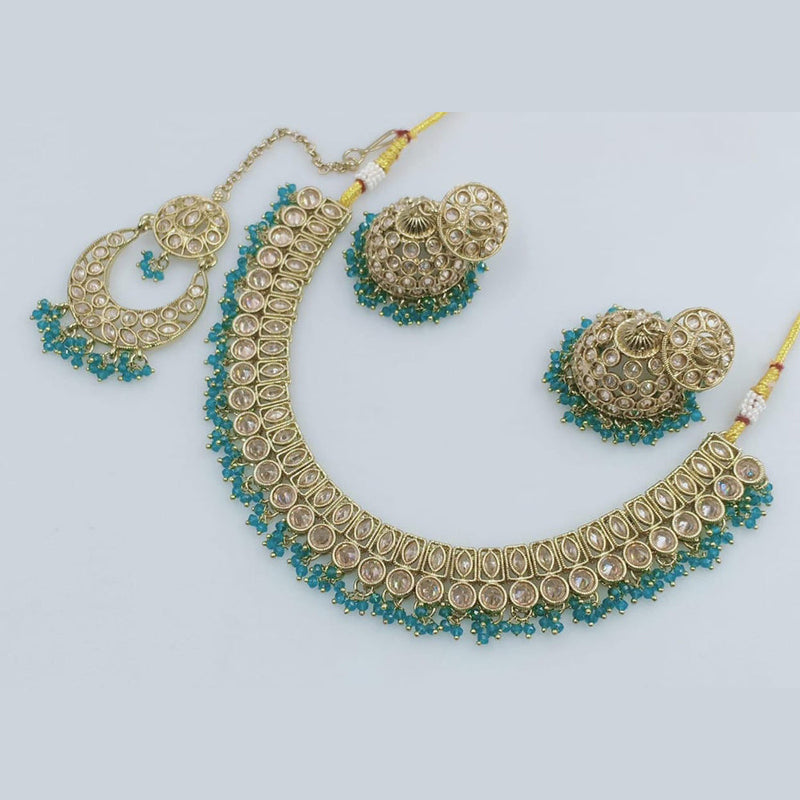 Manisha Jewellery Gold Plated Crystal Stone And Pearls Necklace Set