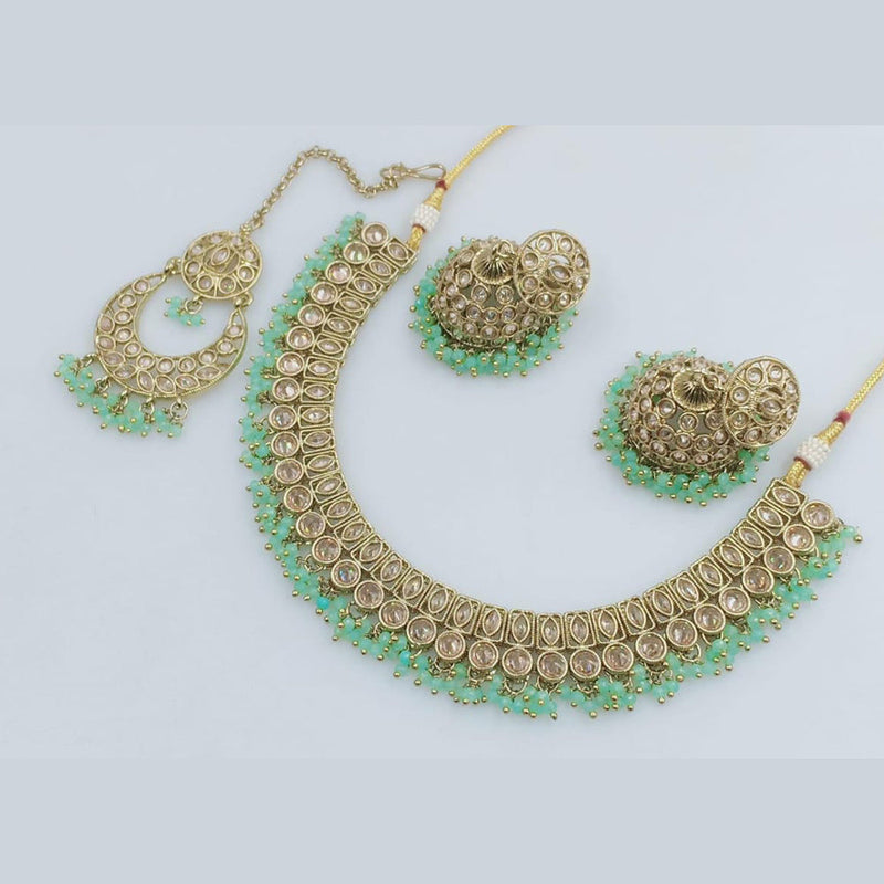 Manisha Jewellery Gold Plated Crystal Stone And Pearls Necklace Set