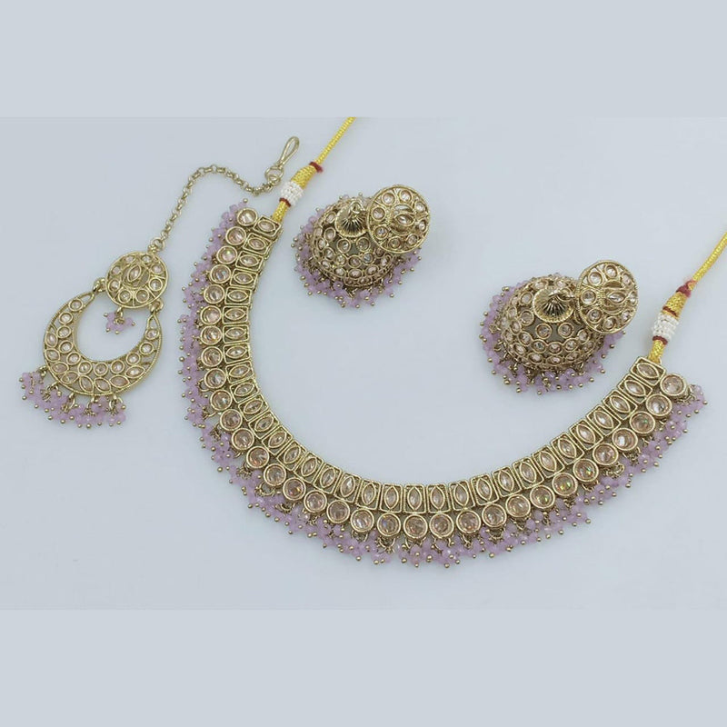 Manisha Jewellery Gold Plated Crystal Stone And Pearls Necklace Set