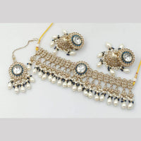 Manisha Jewellery Gold Plated Crystal Stone And Pearls Choker Necklace Set