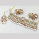 Manisha Jewellery Gold Plated Crystal Stone And Pearls Choker Necklace Set