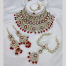 Manisha Jewellery Gold Plated Kundan Stone And Pearls Meenakari Choker Necklace Set