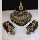 Manisha Jewellery Gold Plated Austrian Stone And Pearls Choker Necklace Set