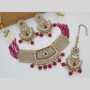 Manisha Jewellery Gold Plated Crystal  Stone And Pearls Choker Necklace Set