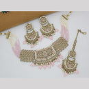 Manisha Jewellery Gold Plated Crystal  Stone And Pearls Choker Necklace Set
