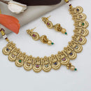 Manisha Jewellery Gold Plated Pota Stone Temple Necklace Set