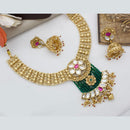 Manisha Jewellery Gold Plated Kundan Stone And Pearls Necklace Set