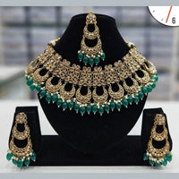 Manisha Jewellery Gold Plated Crystal Stone And Beads Necklace Set