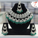 Manisha Jewellery Silver Plated Crystal Stone And Beads Necklace Set