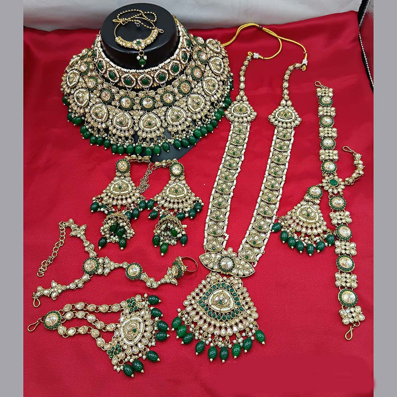 Manisha Jewellery Gold Plated Crystal Stone And Beads Bridal Set