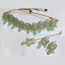 Manisha Jewellery Gold Plated Kundan Stone And Beads Choker Meenakari Necklace Set