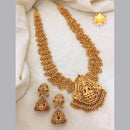 Manisha Jewellery Gold Plated Pota Stone Temple Necklace Set