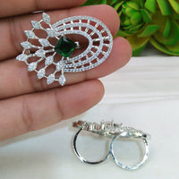 Manisha Jewellery Silver Plated American Diamonds Ring