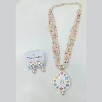 Manisha Jewellery Gold Plated Kundan Stone And Pearls Meenakari Necklace Set