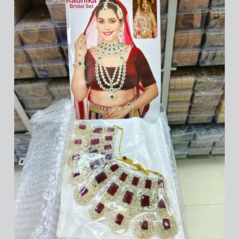 Manisha Jewellery Gold Plated Crystal Stone Bridal Set