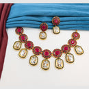 Manisha Jewellery Gold Plated Crystal Stone Meenakari Necklace Set