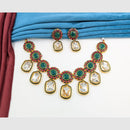 Manisha Jewellery Gold Plated Crystal Stone Meenakari Necklace Set