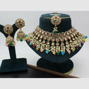 Manisha Jewellery Gold Plated Crystal Stone And Beads Necklace Set