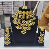 Manisha Jewellery Gold Plated Pota Stone And Pearls Choker Necklace Set