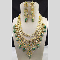 Manisha Jewellery Gold Plated Kundan Stone And Beads Multi Layer Necklace Set