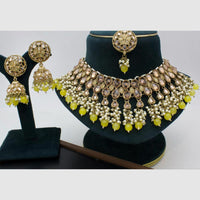 Manisha Jewellery Gold Plated Crystal Stone And Beads Necklace Set