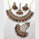 Manisha Jewellery Gold Plated Crystal Stone And Pearls Necklace Set