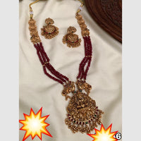 Manisha Jewellery Gold Plated Pota Stone And Beads Temple Necklace Set