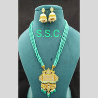 Manisha Jewellery Gold Plated Kundan Stone And Pearls Long  Necklace Set